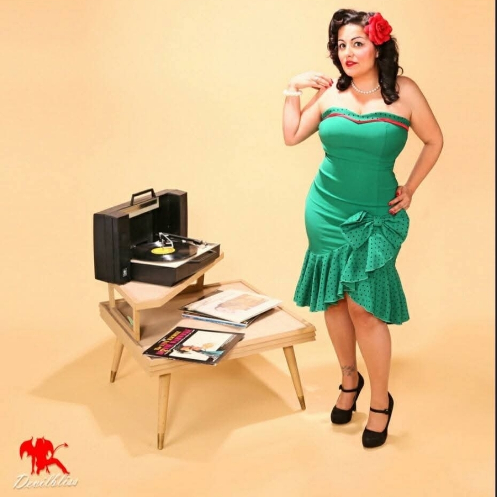 Rare Tatyana Green Polka Dot Dress